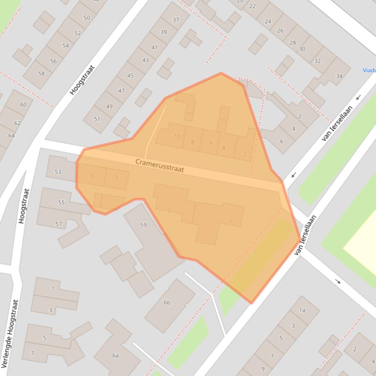 Kaart van postcodegebied 2211HC.