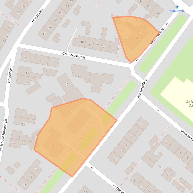 Kaart van postcodegebied 2211HH.