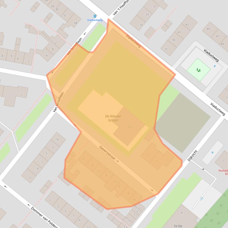 Kaart van postcodegebied 2211HK.