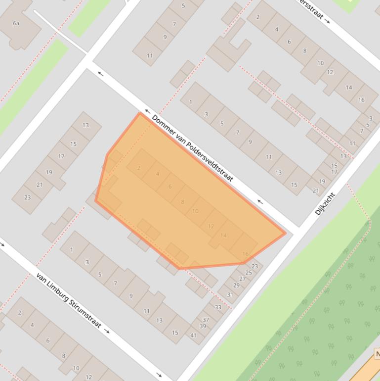 Kaart van postcodegebied 2211HM.