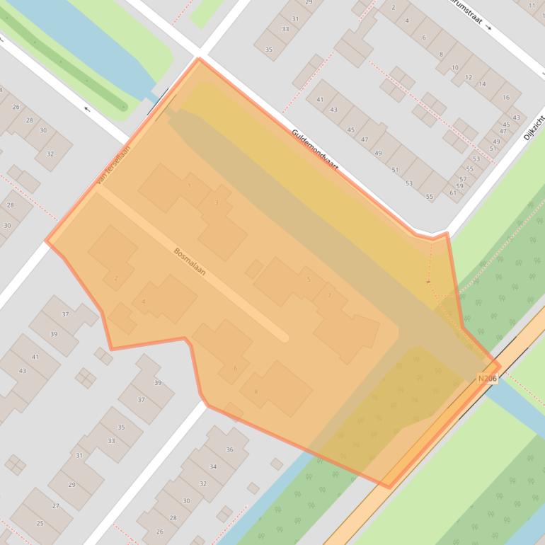 Kaart van postcodegebied 2211HS.