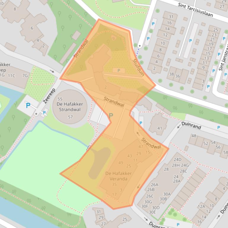 Kaart van postcodegebied 2211HT.