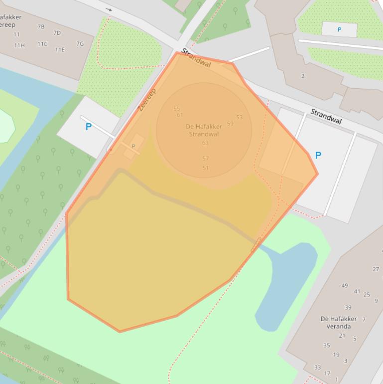 Kaart van postcodegebied 2211HV.