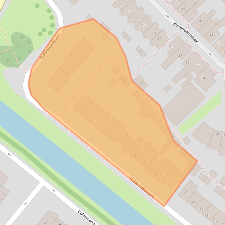 Kaart van postcodegebied 2211JA.