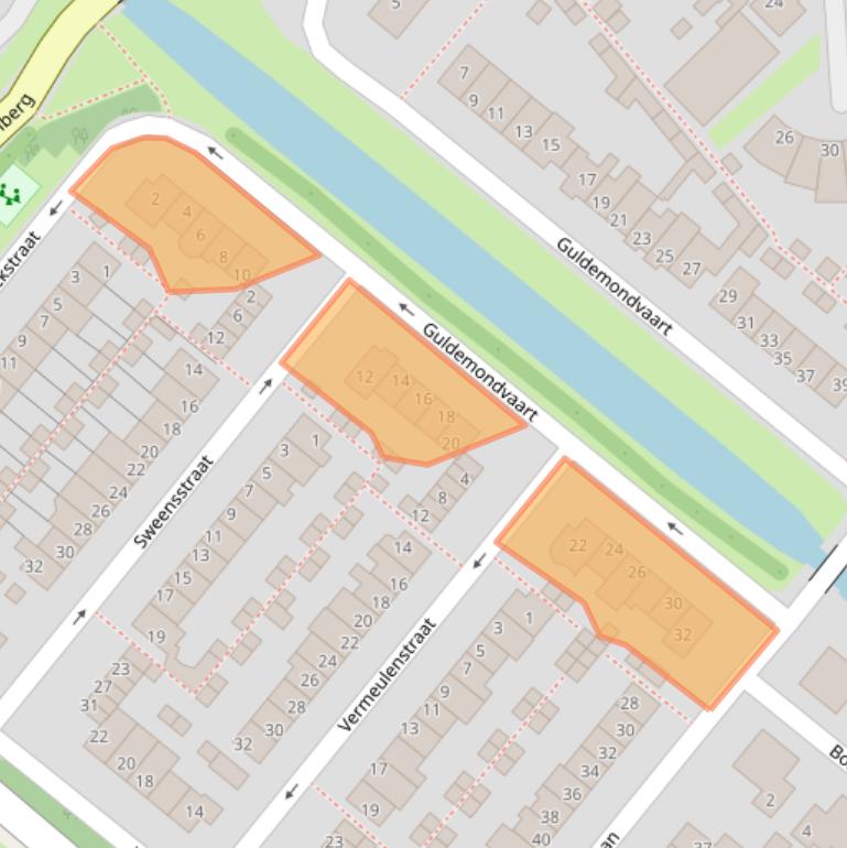 Kaart van postcodegebied 2211JC.