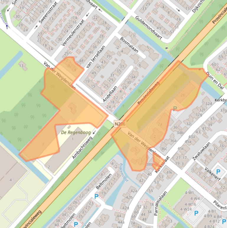 Kaart van postcodegebied 2211JK.