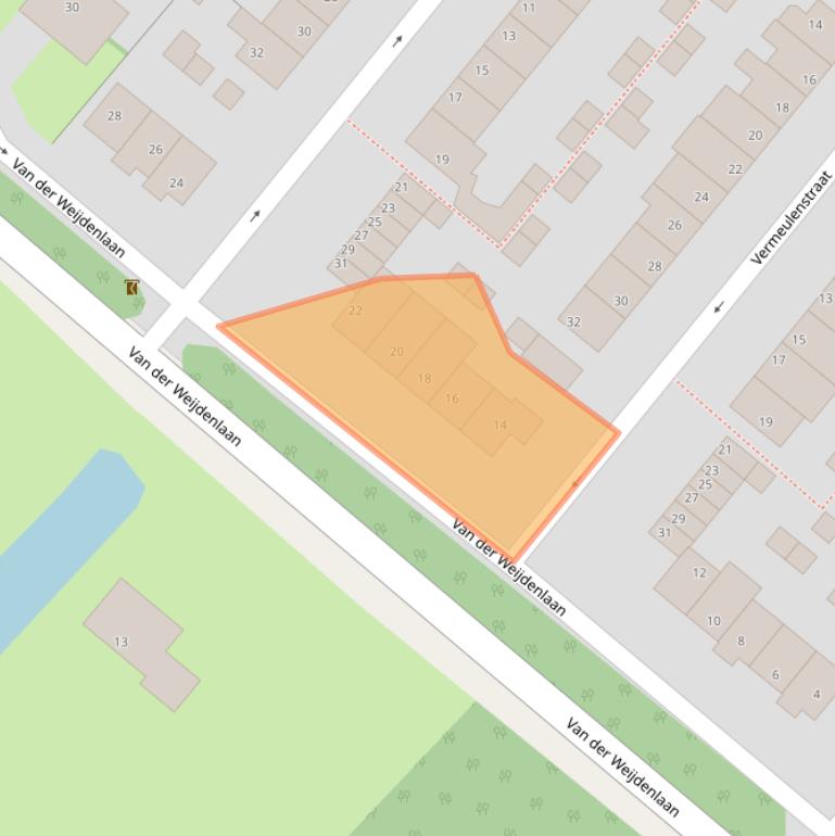 Kaart van postcodegebied 2211JL.