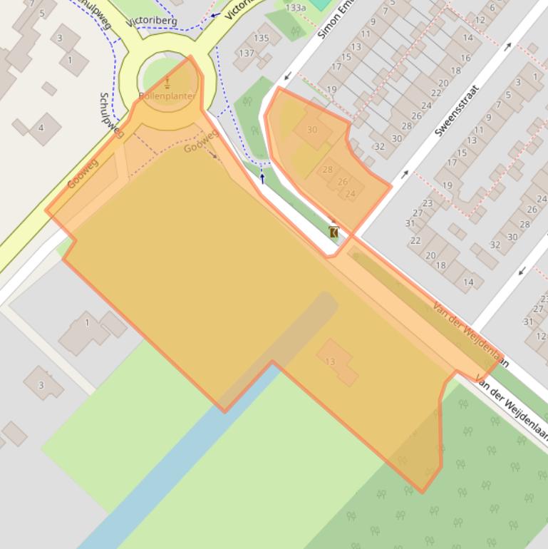 Kaart van postcodegebied 2211JM.