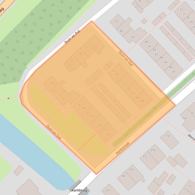 Kaart van postcodegebied 2211JS.