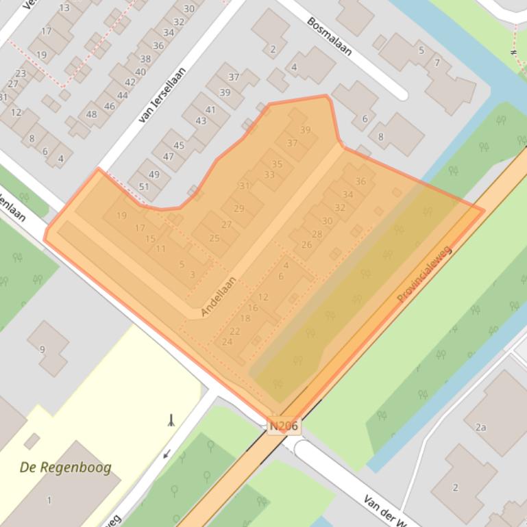 Kaart van postcodegebied 2211JV.