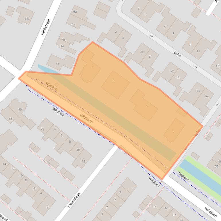 Kaart van postcodegebied 2211JZ.