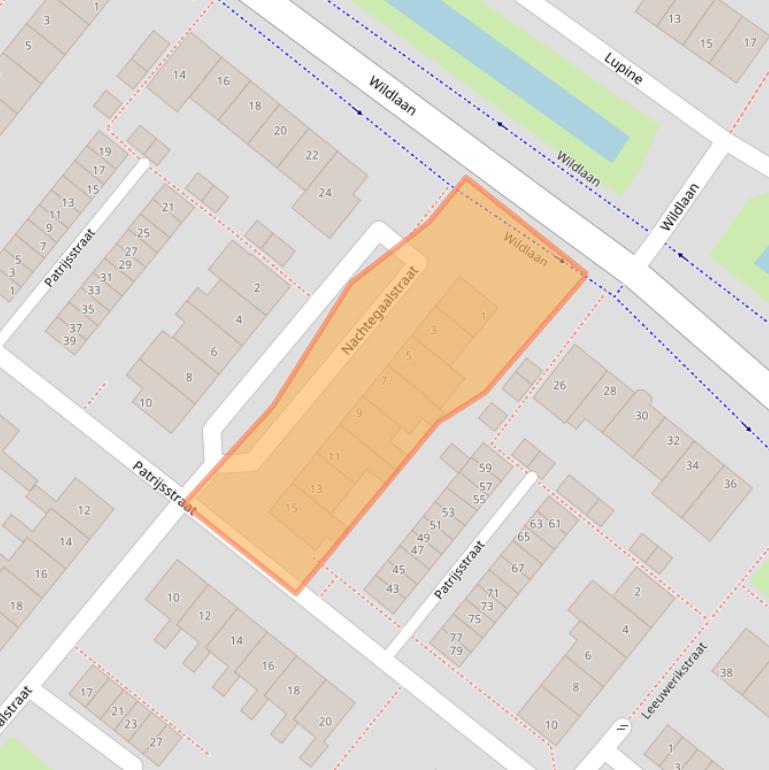Kaart van postcodegebied 2211KG.