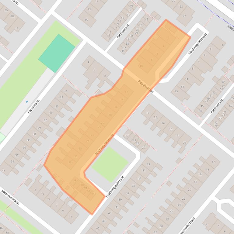 Kaart van postcodegebied 2211KJ.