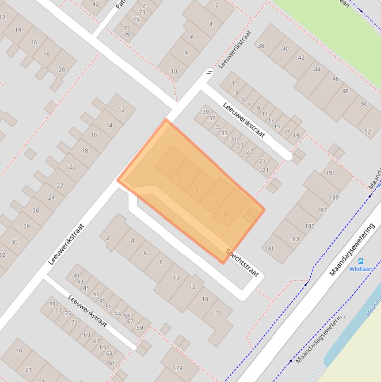 Kaart van postcodegebied 2211KK.