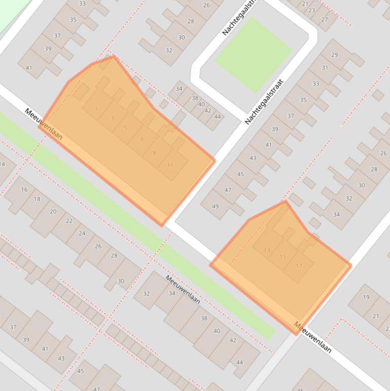 Kaart van postcodegebied 2211KM.