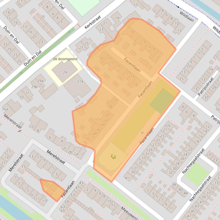 Kaart van postcodegebied 2211KV.