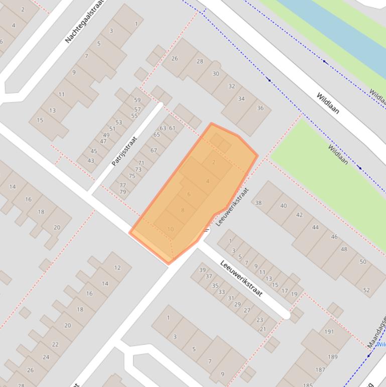 Kaart van postcodegebied 2211KW.