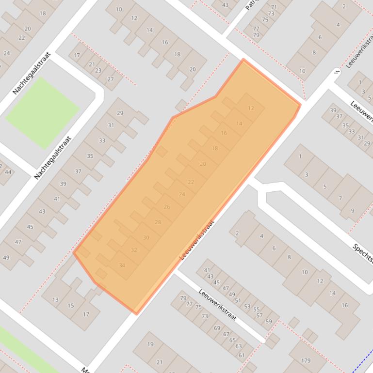 Kaart van postcodegebied 2211KX.