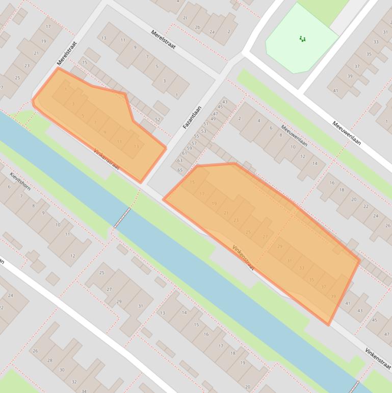 Kaart van postcodegebied 2211LA.