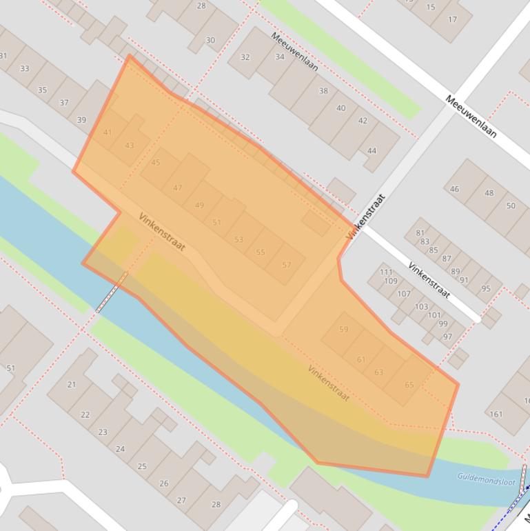 Kaart van postcodegebied 2211LB.