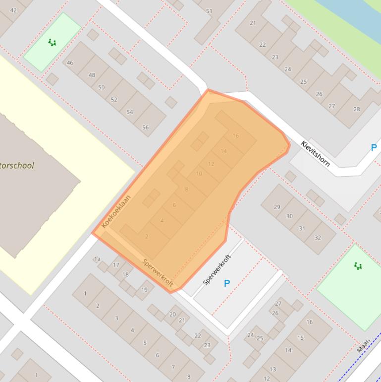 Kaart van postcodegebied 2211LM.