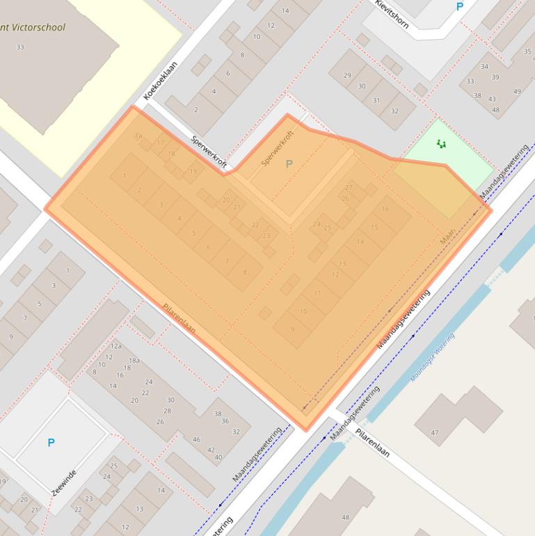 Kaart van postcodegebied 2211LN.