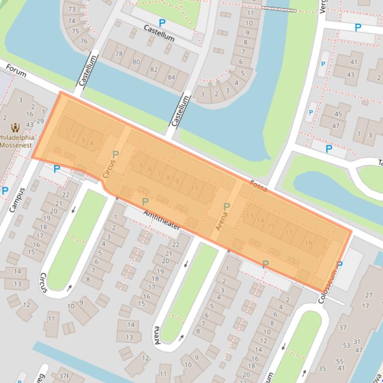 Kaart van postcodegebied 2211LP.