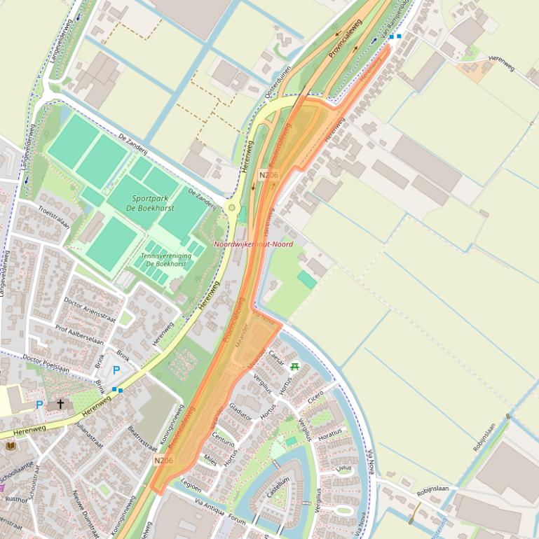 Kaart van postcodegebied 2211LW.