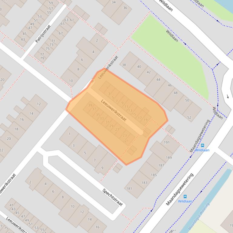 Kaart van postcodegebied 2211MD.