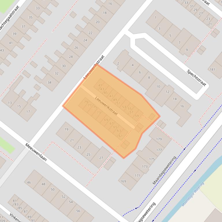 Kaart van postcodegebied 2211ME.