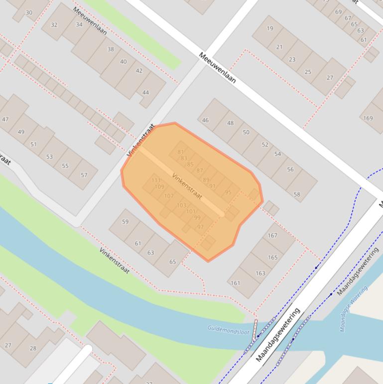 Kaart van postcodegebied 2211MG.