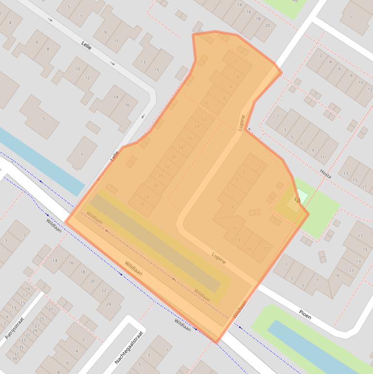 Kaart van postcodegebied 2211MJ.