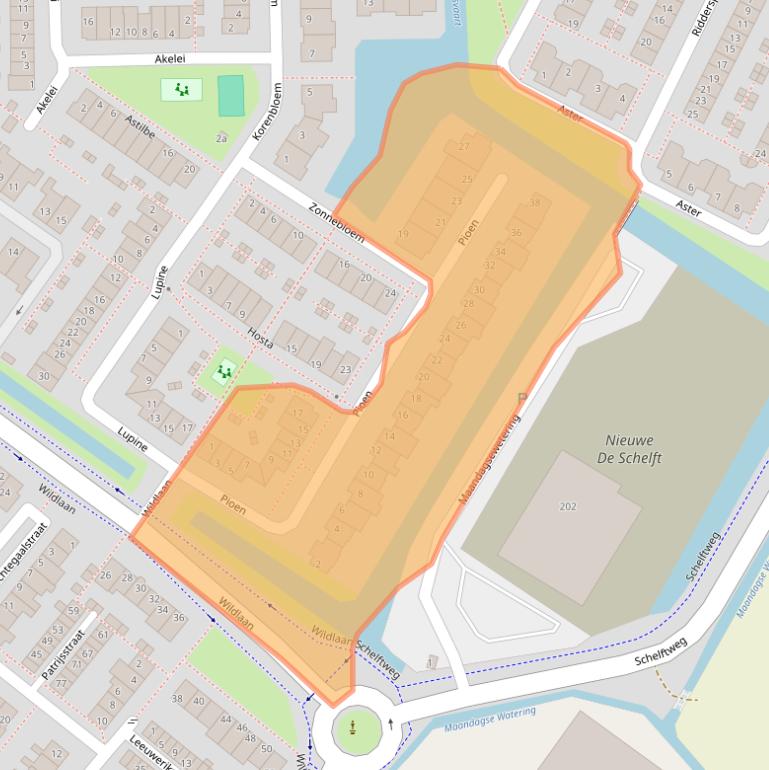 Kaart van postcodegebied 2211MK.