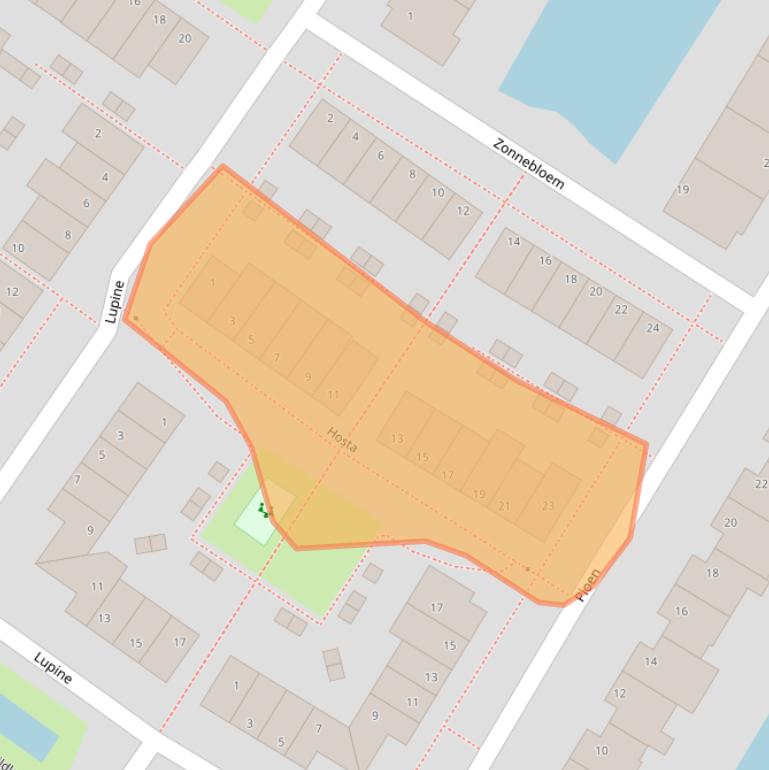Kaart van postcodegebied 2211ML.