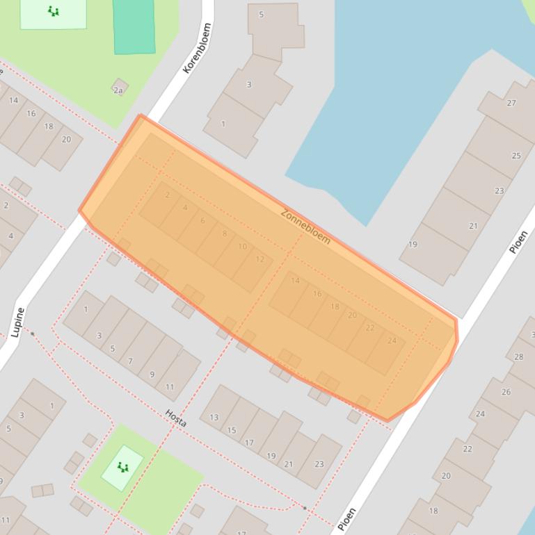 Kaart van postcodegebied 2211MN.