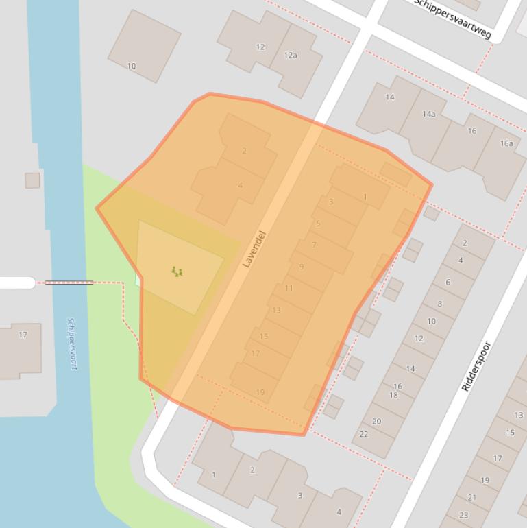 Kaart van postcodegebied 2211MV.