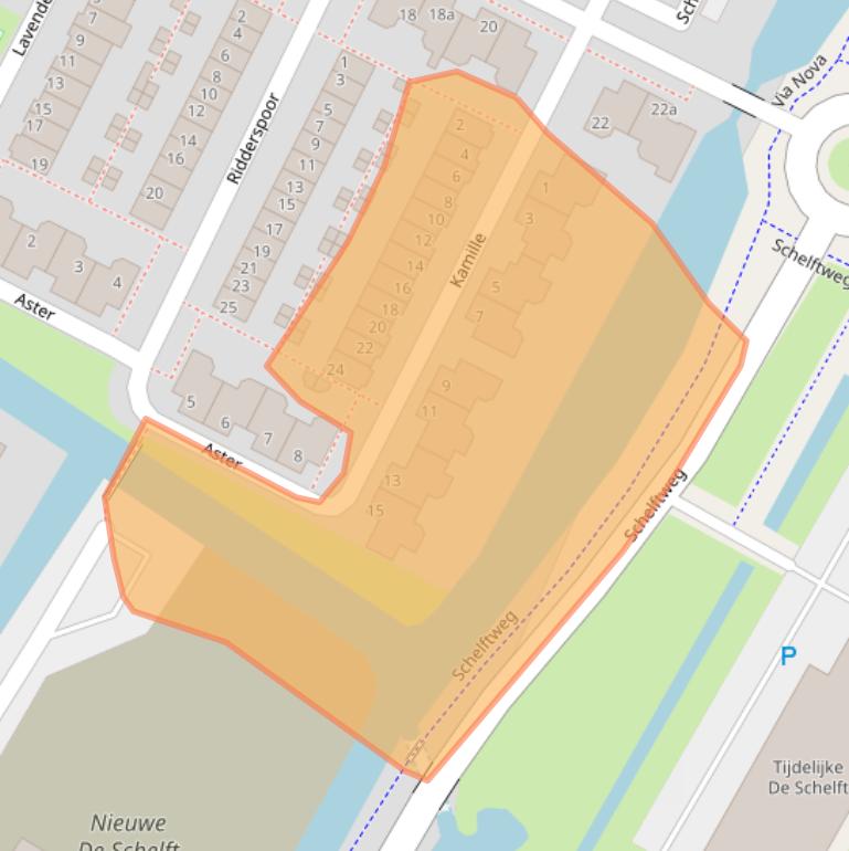 Kaart van postcodegebied 2211MX.