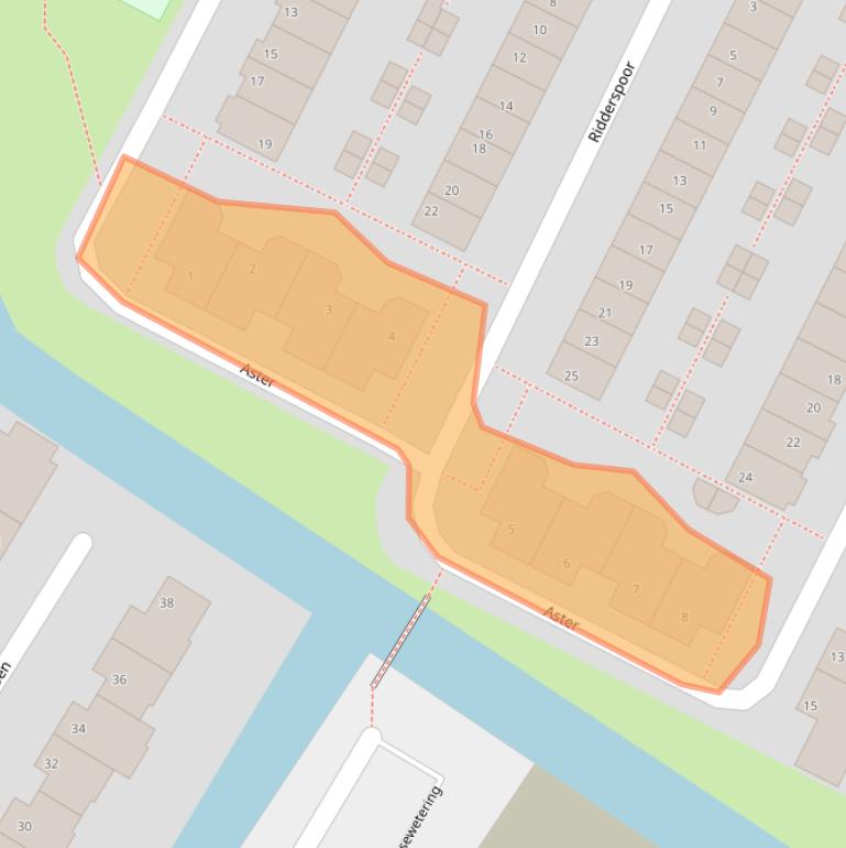 Kaart van postcodegebied 2211MZ.