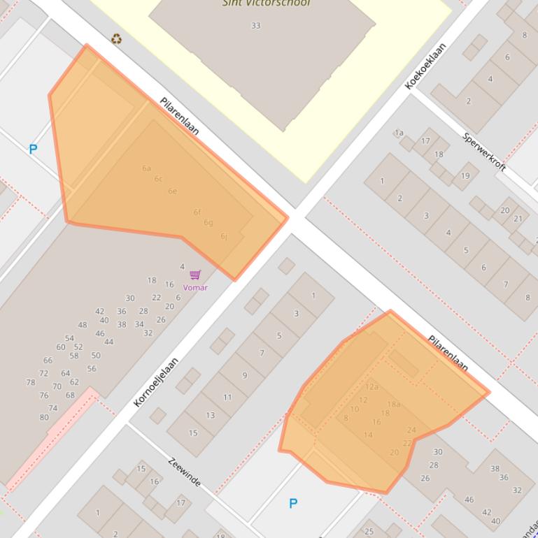 Kaart van postcodegebied 2211NB.