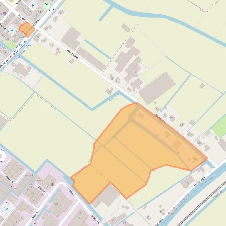 Kaart van postcodegebied 2211NC.