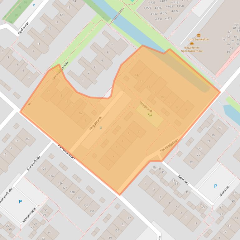 Kaart van postcodegebied 2211NM.