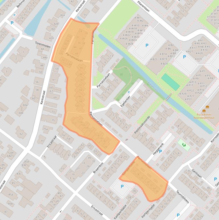 Kaart van postcodegebied 2211NW.
