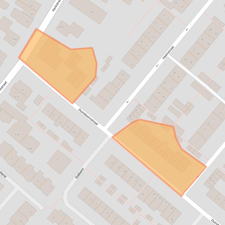 Kaart van postcodegebied 2211PH.