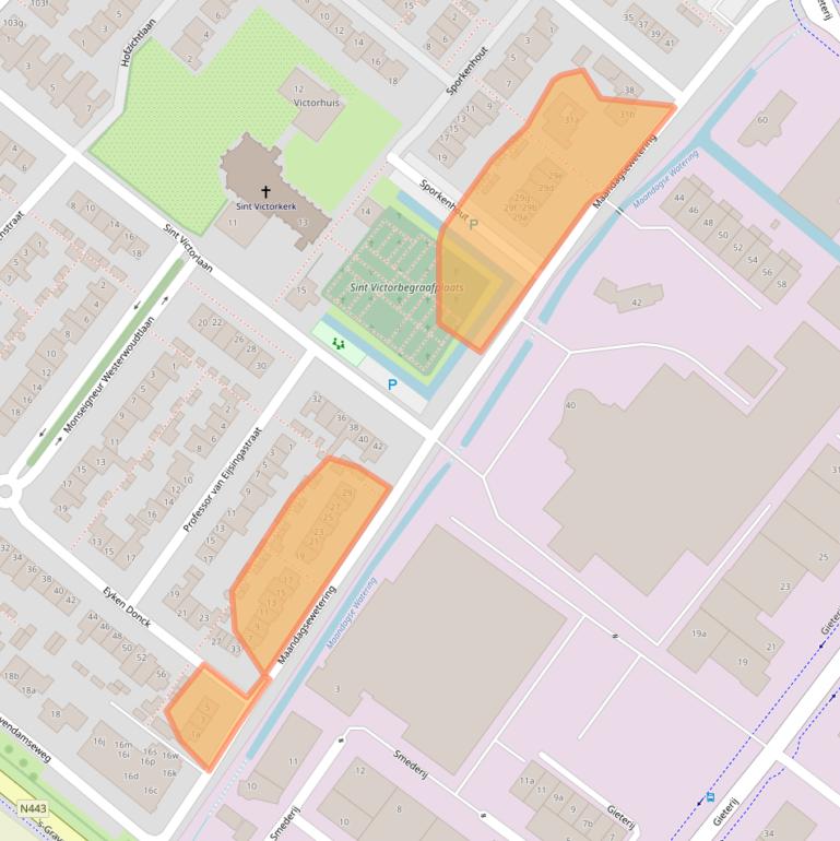 Kaart van postcodegebied 2211PM.