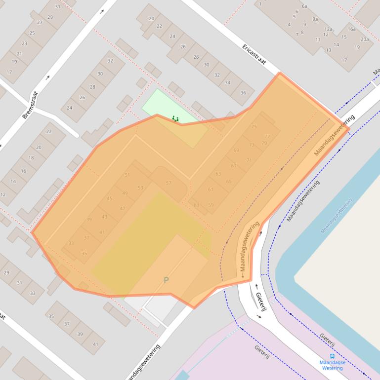 Kaart van postcodegebied 2211PN.