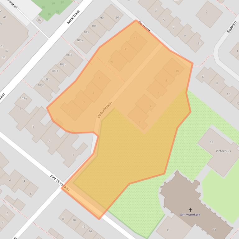 Kaart van postcodegebied 2211PR.