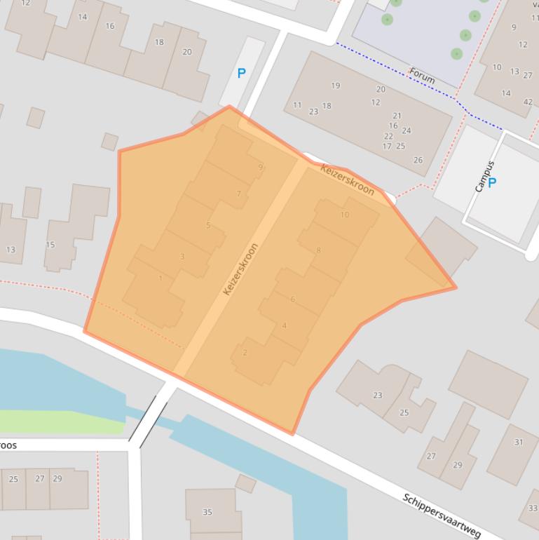 Kaart van postcodegebied 2211PT.