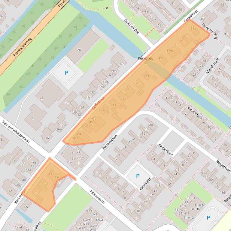 Kaart van postcodegebied 2211RC.