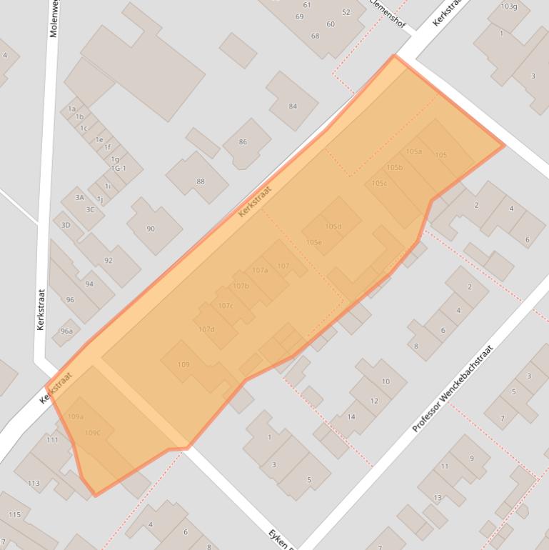 Kaart van postcodegebied 2211RG.