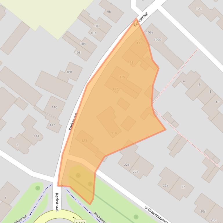 Kaart van postcodegebied 2211RH.